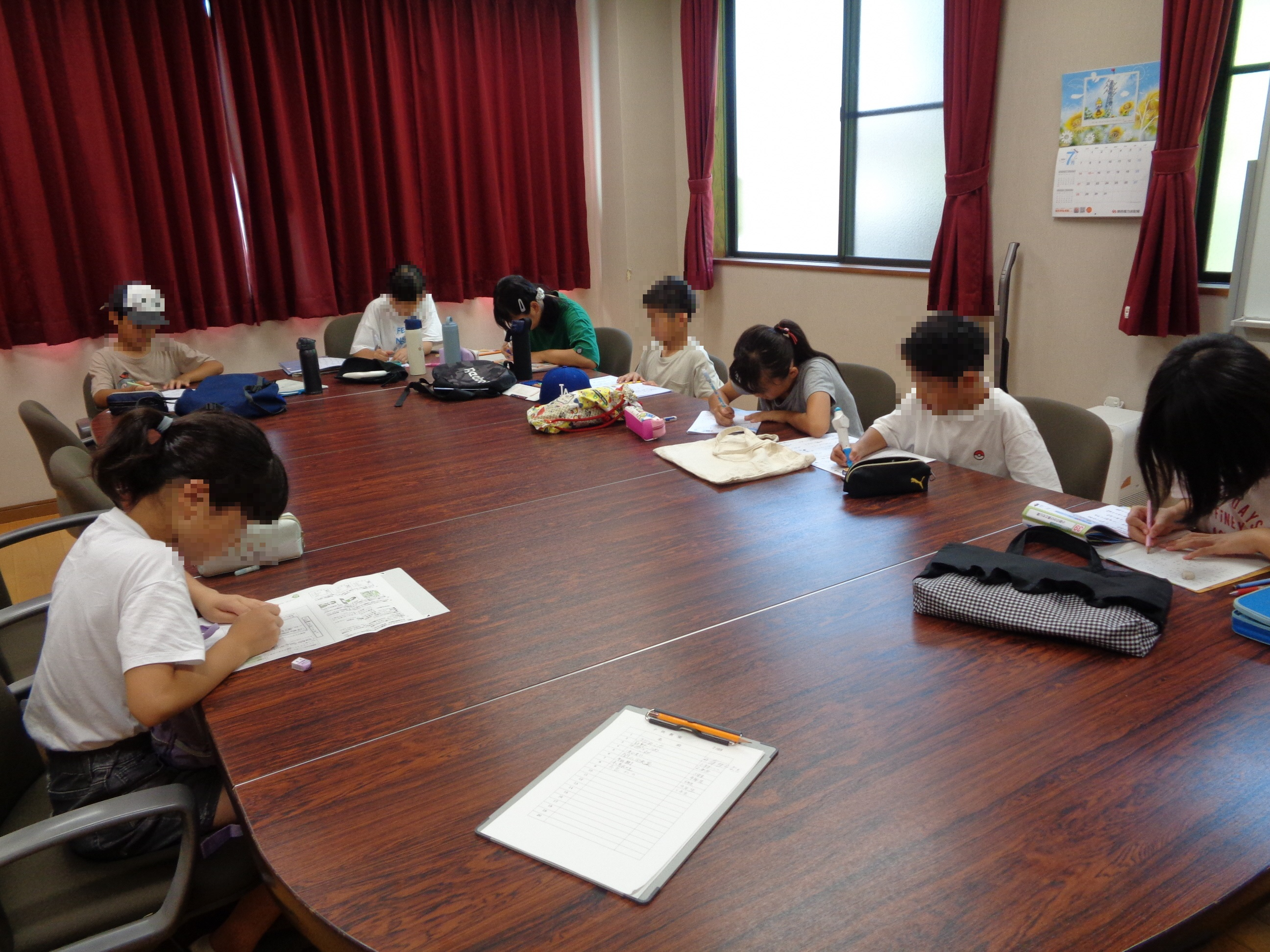 夏休みの勉強会の様子（上山田区）