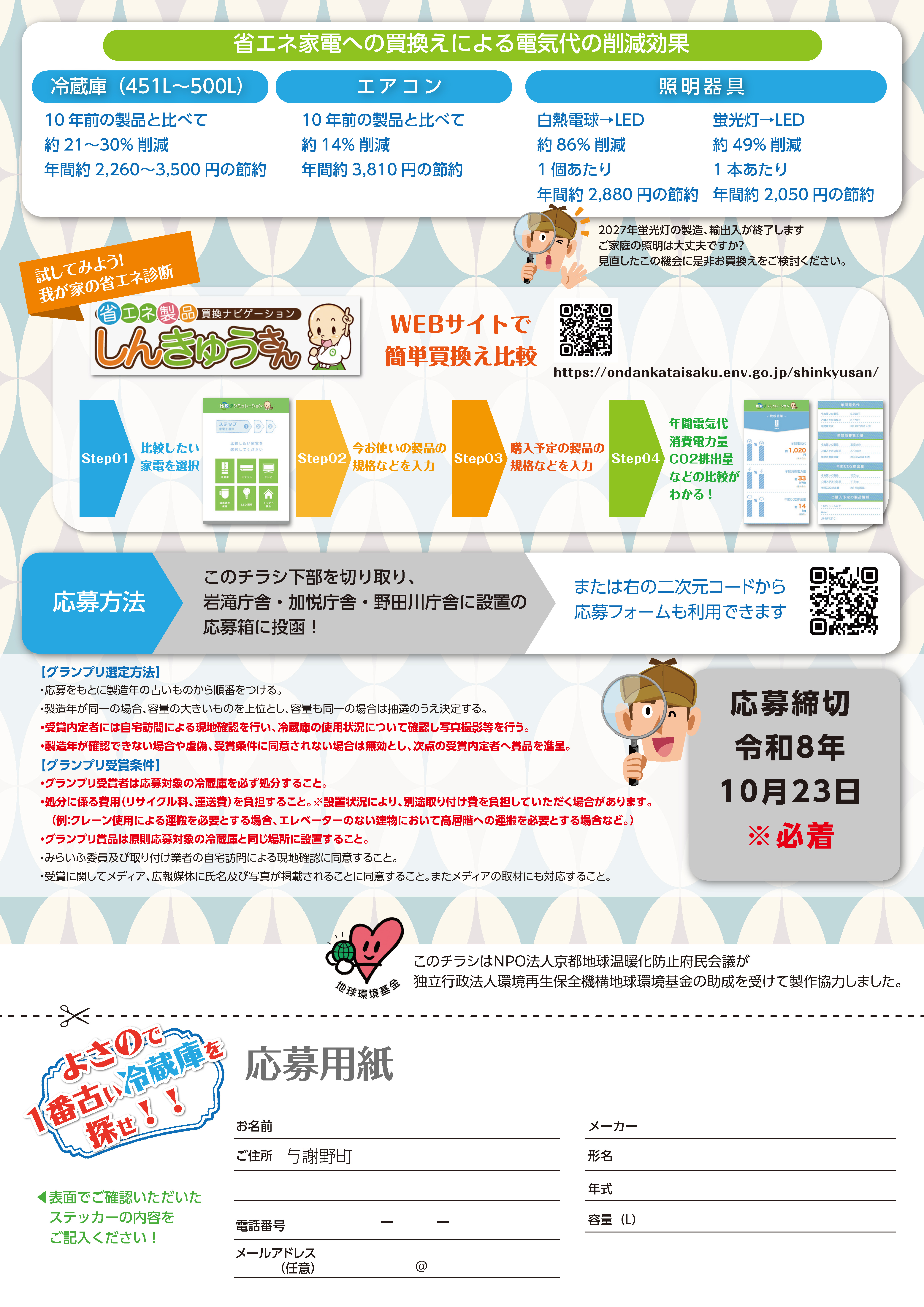 【チラシ:裏】よさので1番古い冷蔵庫を探せ