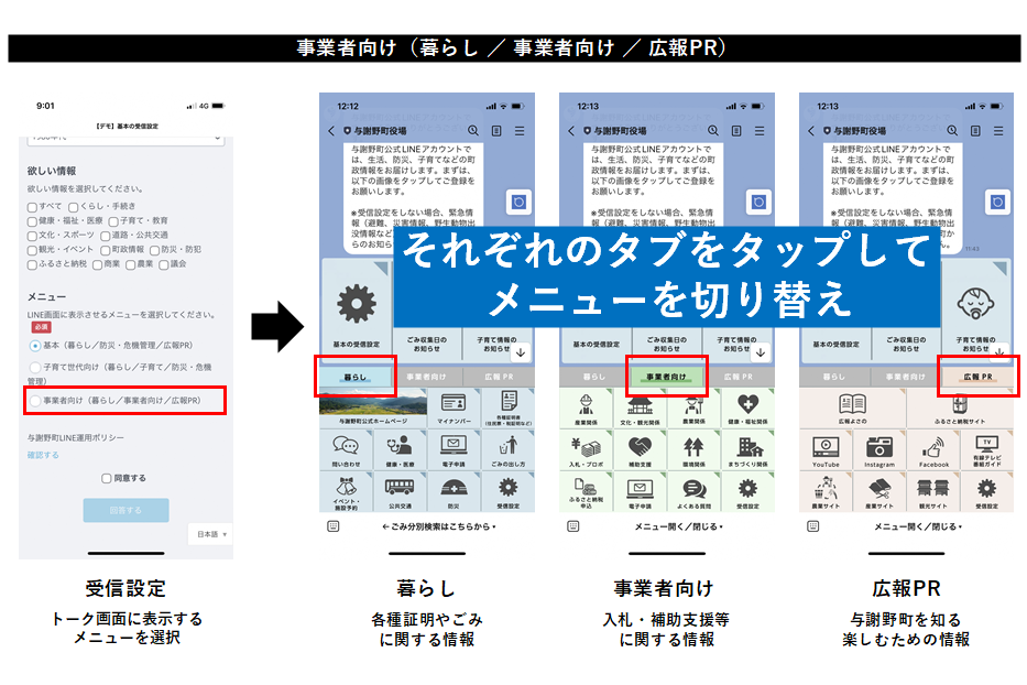 事業者向けのリッチメニュー